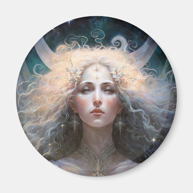 Moon Goddess Fantasy Art Magnet (Vorne)