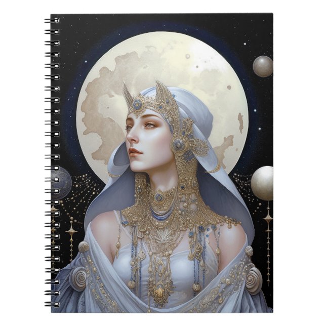 Moon Goddess Queen Fantasy Art Notizblock (Vorderseite)