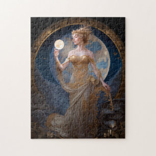 Moon Goddess Queen Fantasy Art Puzzle