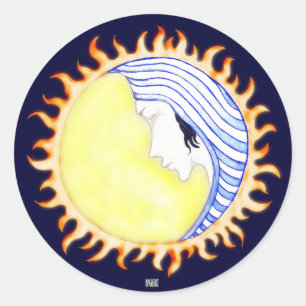 Moon Goddess Runder Aufkleber