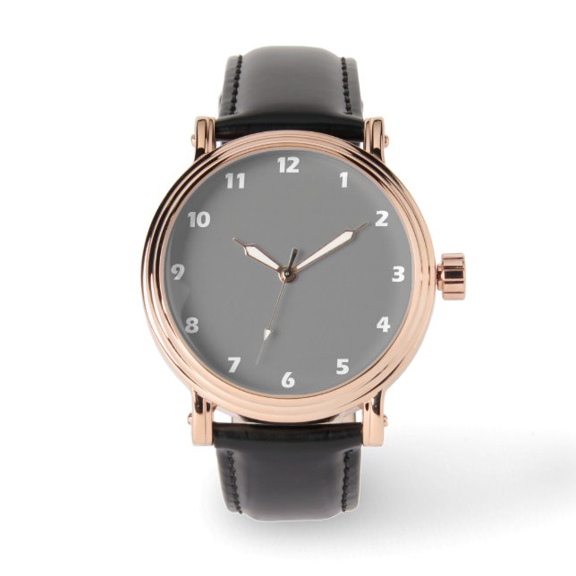 Moon Gray Solid Color Armbanduhr (Vorderseite)