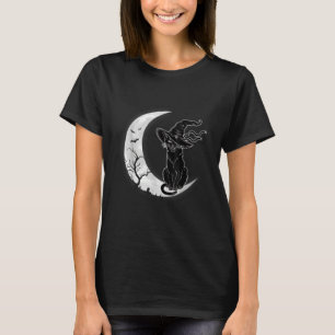 Moon Halloween Beängstigend Black Cat Kostüm Hexen T-Shirt