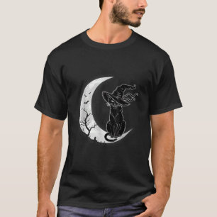 Moon Halloween Beängstigend Black Cat Kostüm Hexen T-Shirt