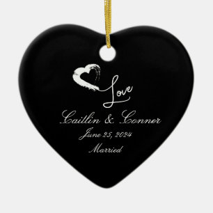Moon Heart Verheiratet Ornament Hochzeitsgeschenk