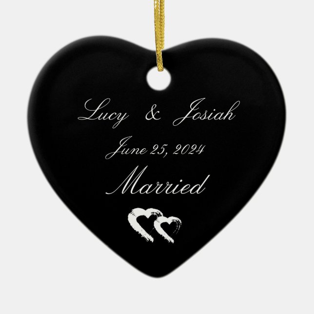 Moon Heart Verheiratet Ornament Hochzeitsgeschenk (Vorne)