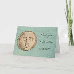 Moon I Liebe Sie Karte