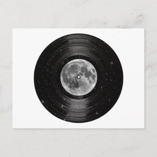 Moon in Space Vinyl LP Record Postkarte