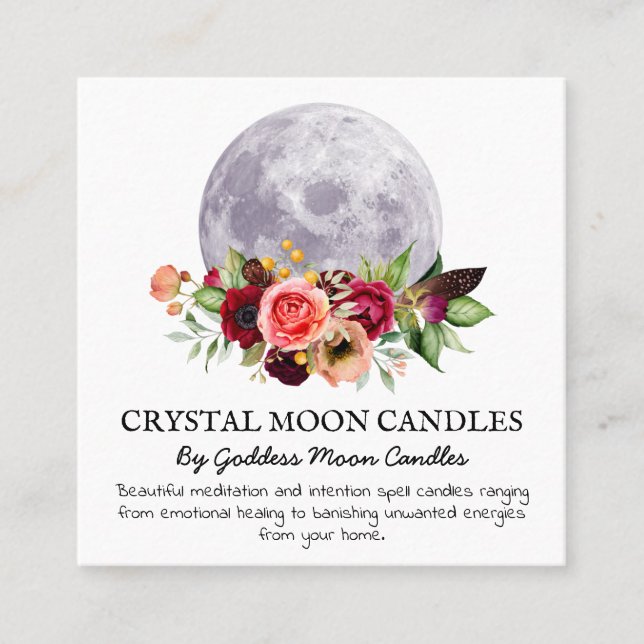Moon Intention Candle Zauber Quadratische Visitenkarte (Vorderseite)