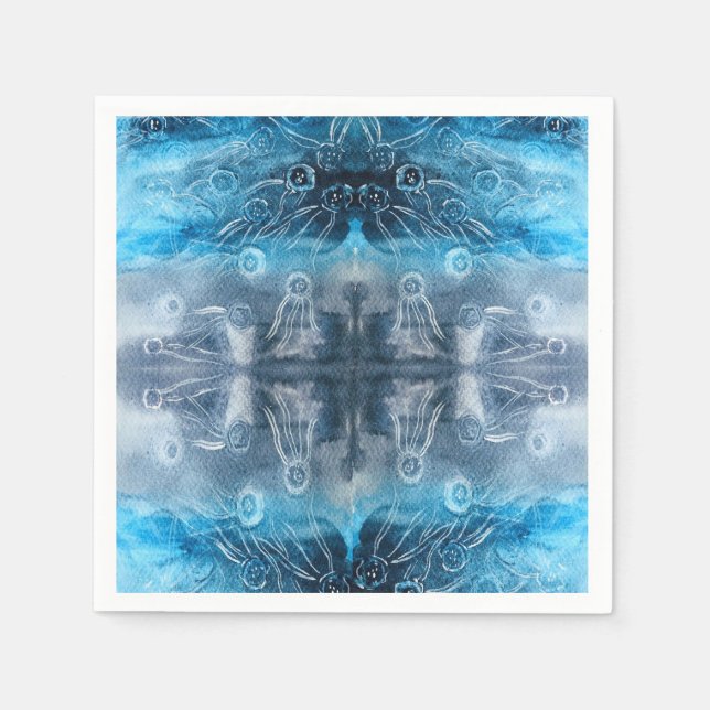 Moon jellyfish batik print serviette (Vorderseite)