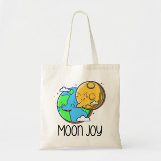 Moon Joy Cute Earth and Moon Hug Tragetasche