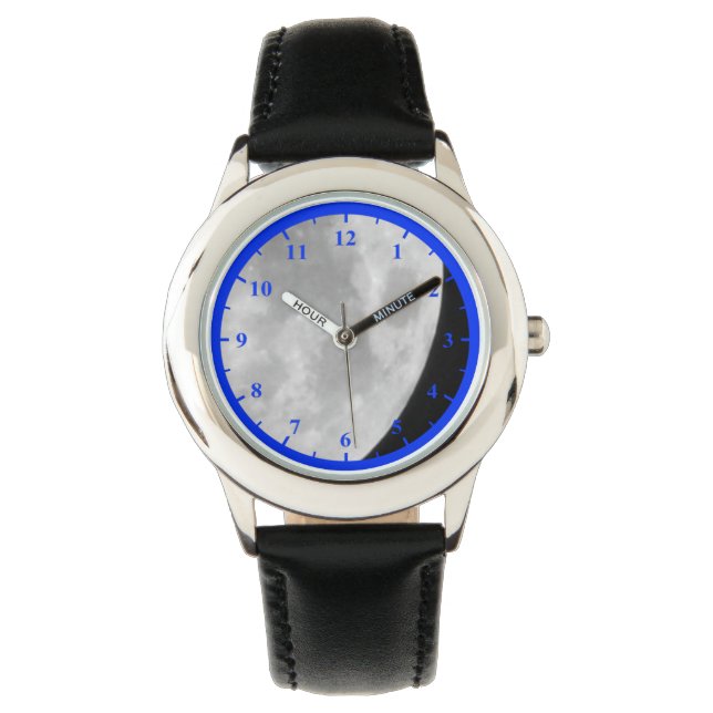Moon, Kidds rostfreie Stahluhr Armbanduhr (Vorderseite)