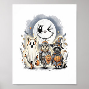 Moon Knight Raccoon Halloween Poster