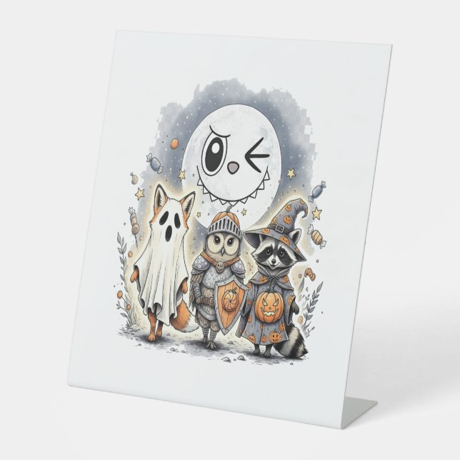 Moon Knight Raccoon Halloween Sockelschild (Vorderseite)