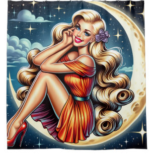 Moon Lady Duschvorhang