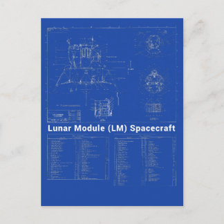Moon Lander Lunar Module (LM) Blueprint Postkarte