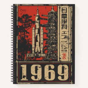 Moon Landing 1969 Raumgeschichtsplanung Notizbuch