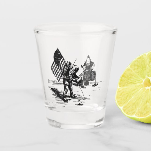 Moon Landing Schnapsglas (Vorderseite)