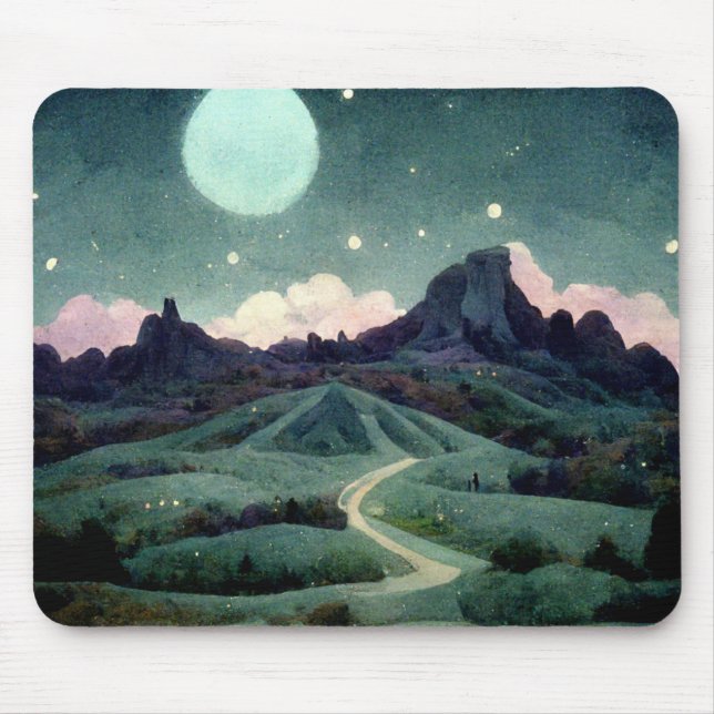 Moon Landscape Fantasy Mousepad (Vorne)