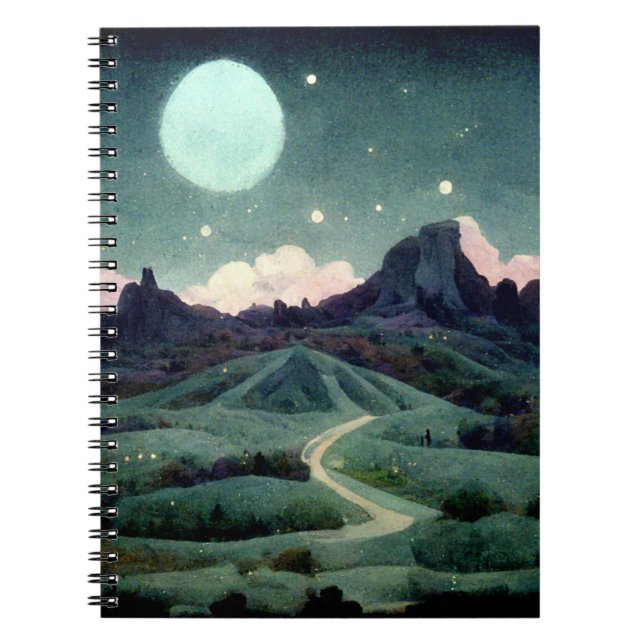 Moon Landscape Fantasy Notizblock (Vorderseite)