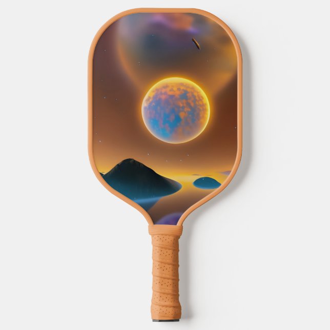 Moon Landschaftskunst Pickleball Schläger (Vorderseite)
