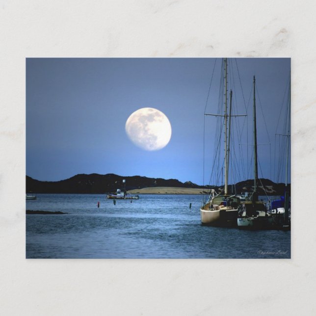 Moon Light Harbour Postkarte (Vorderseite)