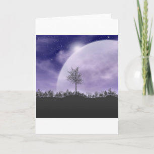 Moon Light Stars Sky Trees Whimsical personalisier Feiertagskarte