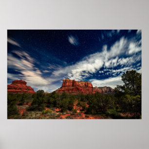Moon Light über Sedona, Arizona Poster