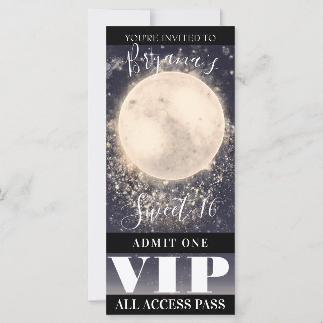 Moon Magic Celestial Sky Geburtstagsparty VIP Tick (Vorderseite)
