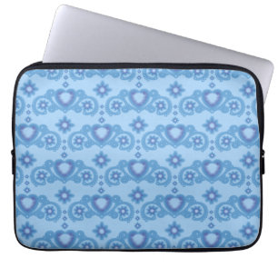 Moon Magic Stars Hearts Celestial Light Blue Laptopschutzhülle