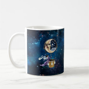 Moon Magie Nachthimmel Heißluftballon Kaffeetasse