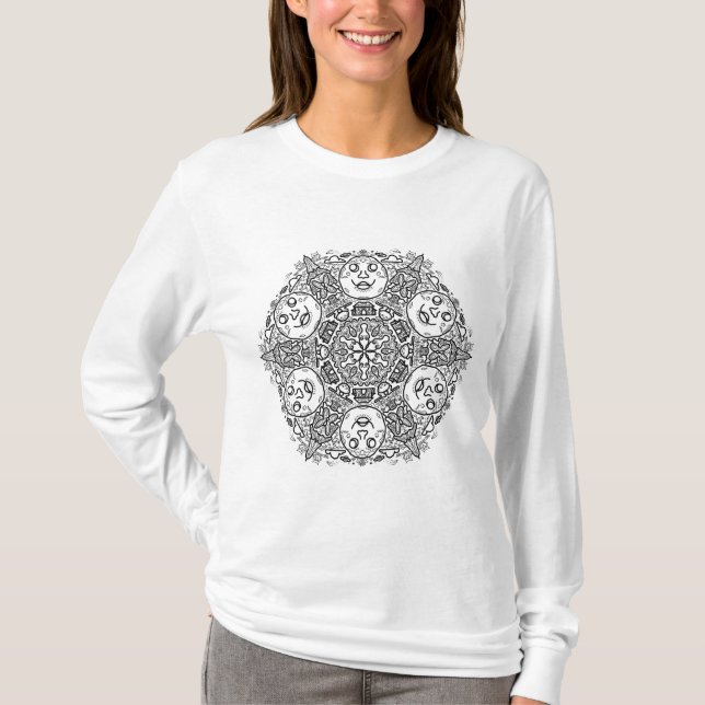 Moon Maidens Mandala Long Sleeve T - Shirt (Vorderseite)