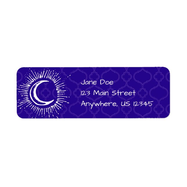 "Moon" Mailing Address Labels (WH/BLU/PUR) (Vorne)