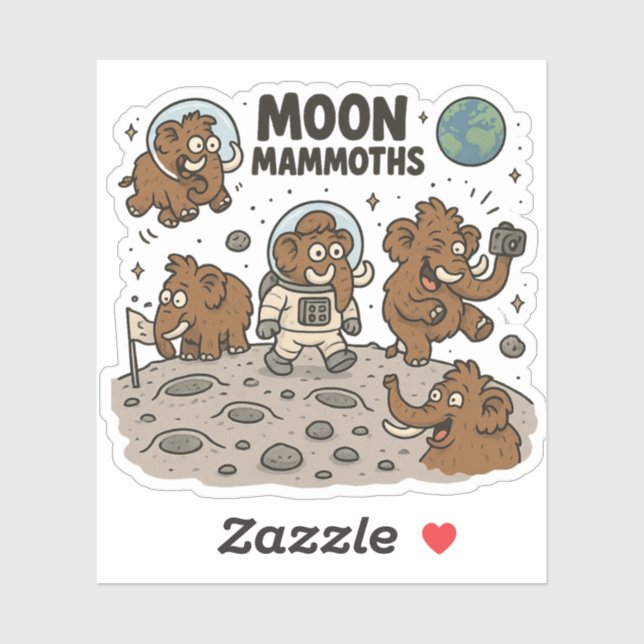 MOON MAMMOTHS lustig Aufkleber (Blatt)