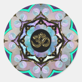 Moon Mandala Runder Aufkleber