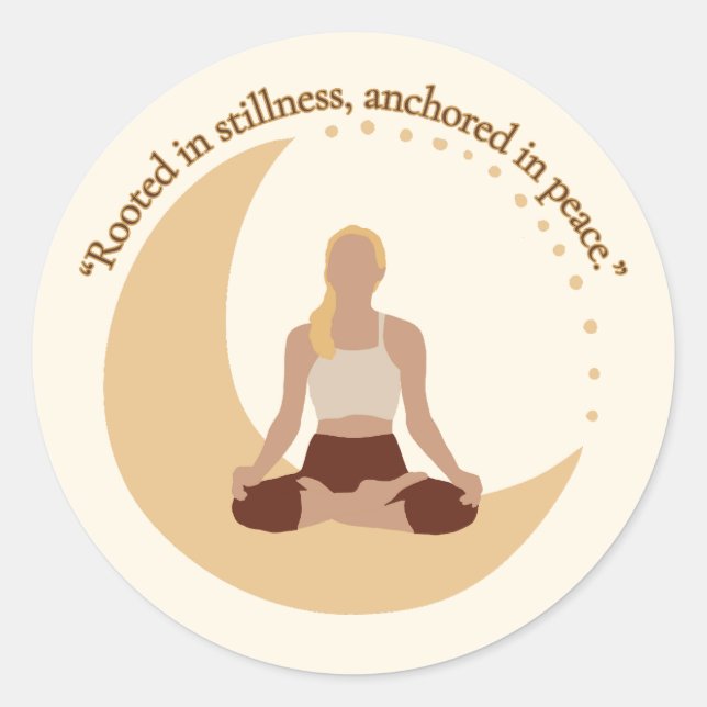 Moon Meditation – Celestial Wellness  Runder Aufkleber (Vorderseite)