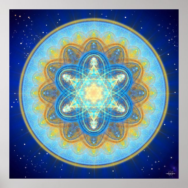 Moon Merkaba Mandala Poster (Vorne)