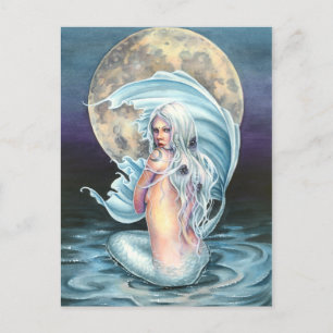 Moon Mermaid Postcard Postkarte