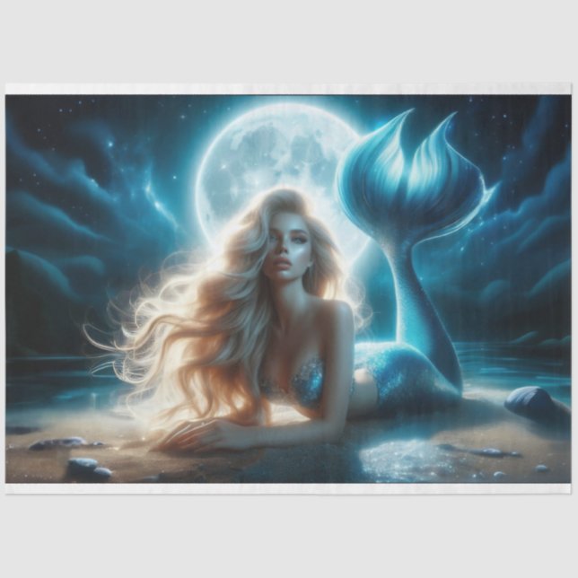 Moon Mermaid Tissue Paper Seidenpapier (Vorderseite)