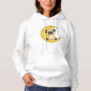 Moon Mops Lunar Animal Dog Niedlicher Tiere Kawaii Hoodie