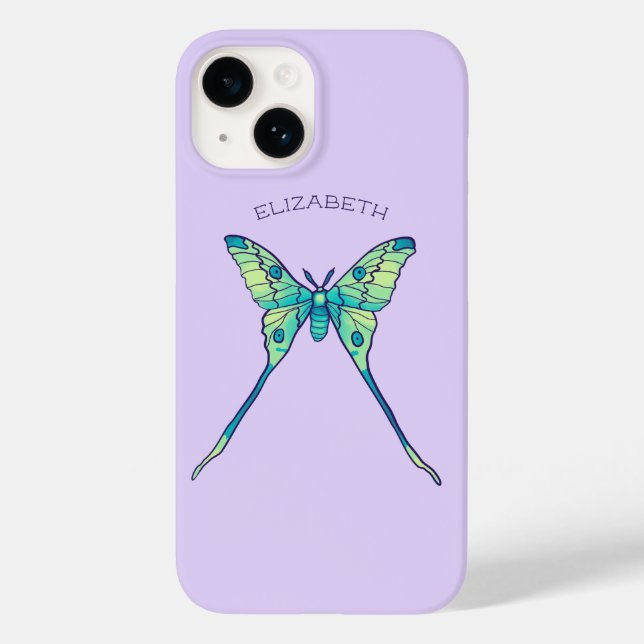 Moon Moth Magie - Lila Schmetterling Lover Kunst Case-Mate iPhone Hülle (Rückseite)