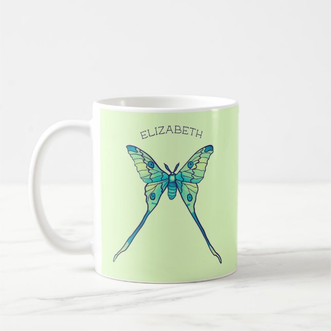 Moon Moth Magie - Schmetterling Lover Art Kaffeetasse (Links)