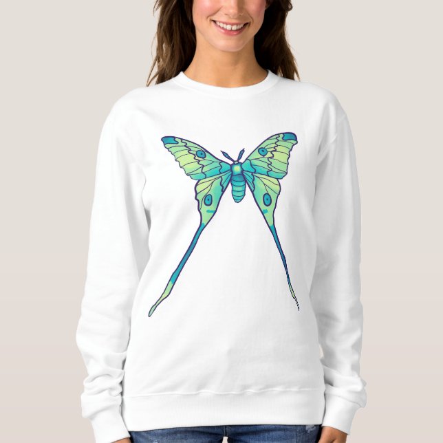 Moon Moth Magie - Schmetterling Lover Art Sweatshirt (Vorderseite)