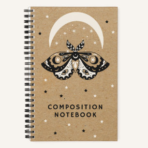 Moon Moth mit Stars Magical Spiral Notebook Notizbuch