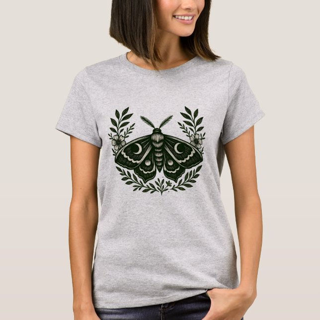 Moon Moth T - Shirt - Witchy Celestial Crescent Mo (Vorderseite)
