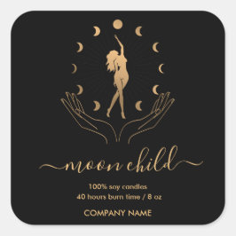 Moon Mystic Witchy Celestial Willow Soy Candle Quadratischer Aufkleber