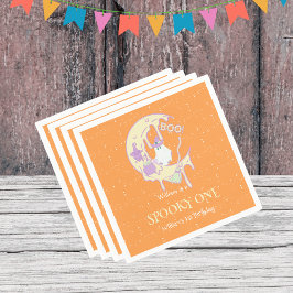 Moon Niedlich Ghost Spooky Ein Halloween 1. Geburt Serviette