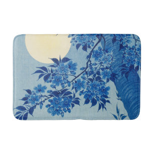 Moon Night Abend Tree Blue Moonlit Badematte