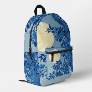 Moon Night Abend Tree Blue Moonlit Bedruckter Rucksack