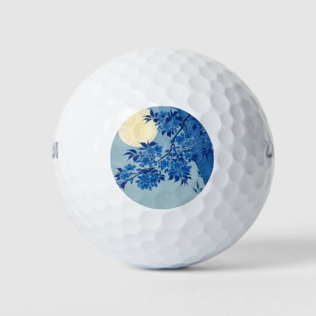 Moon Night Abend Tree Blue Moonlit Golfball (Vorderseite)