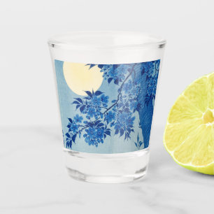 Moon Night Abend Tree Blue Moonlit Schnapsglas